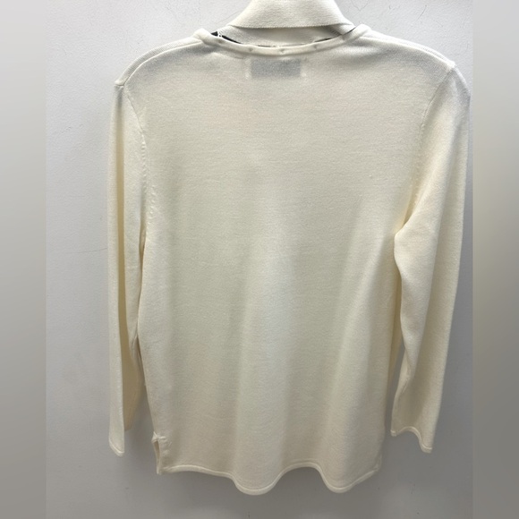 Victoria Jones Elegant Cream Sweater with Tie Neck PM - Picture 3 of 6